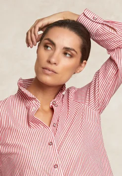 Online River Woods Gestreepte glitter blouse écru/rood -