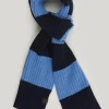 Hot River Woods Gestreepte katoenen sjaal dk navy/alpine blue mix voor jongens -