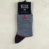 Sale River Woods Gestreepte katoenen sokken navy/chambray mix -