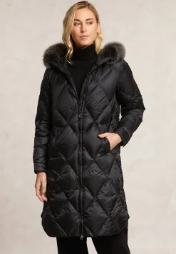 Fashion River Woods Gewatteerde donsjas met kap zwart -