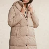 Discount River Woods Gewatteerde jas met kap beige -