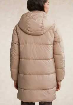 Discount River Woods Gewatteerde jas met kap beige -