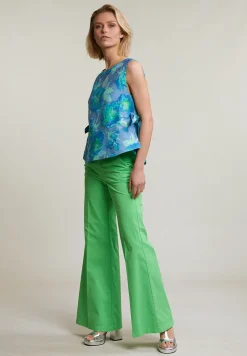 Outlet River Woods Groene basic lange stretch broek -