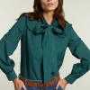 Sale River Woods Groene blouse met strik -