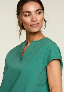 Online River Woods Groene blouse met V-hals en korte mouwen -