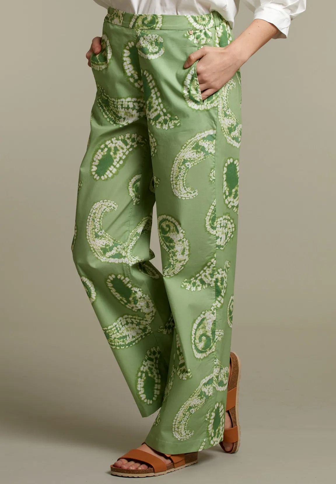 Online River Woods Groene broek in paisley print -