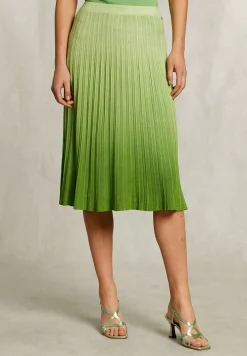 Hot River Woods Groene degradé midi rok -