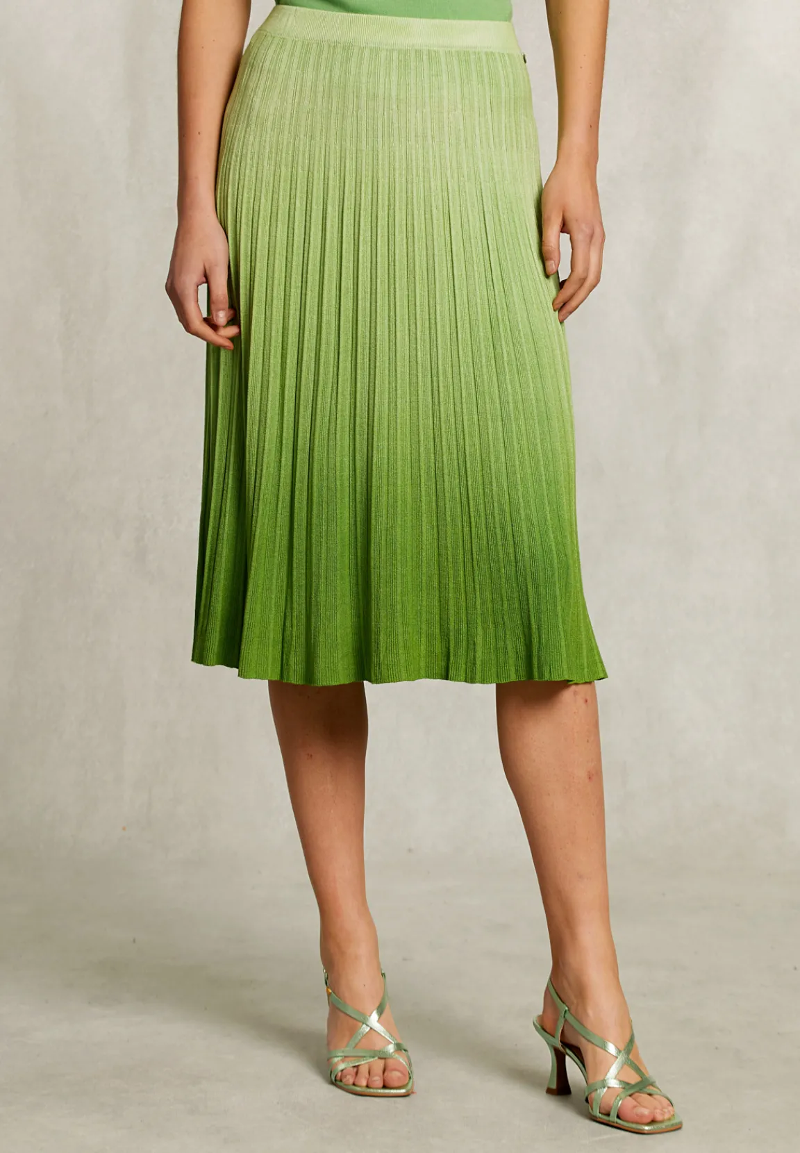 Hot River Woods Groene degradé midi rok -
