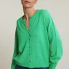 Hot River Woods Groene geknoopte cardigan ronde hals -