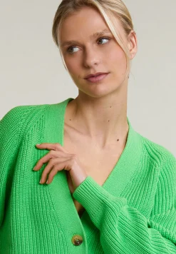 Online River Woods Groene geknoopte V-hals cardigan lange mouwen -