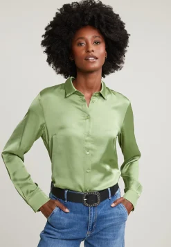 Best River Woods Groene klassieke blouse -