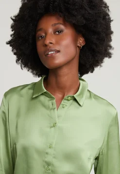 Best River Woods Groene klassieke blouse -