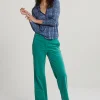 Discount River Woods Groene lange fluwelen broek -