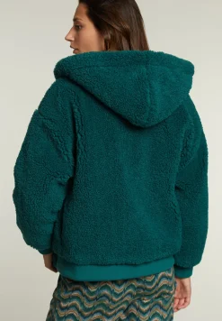 Best River Woods Groene oversized bomberjack met kap -
