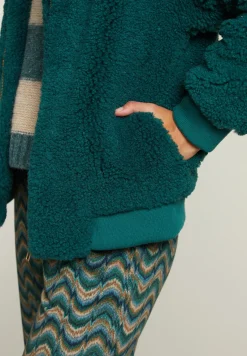 Best River Woods Groene oversized bomberjack met kap -