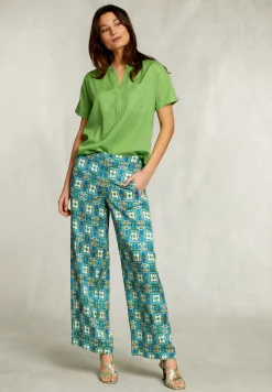 Online River Woods Groene V-hals blouse met zak -
