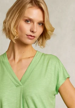 Clearance River Woods Groene V-hals T-shirt korte mouwen -