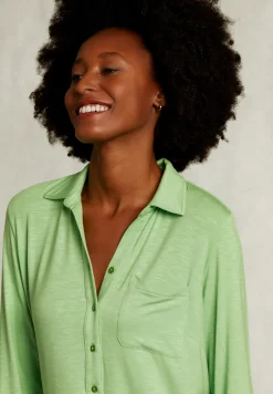 New River Woods Groene viscose T-shirt met zak -