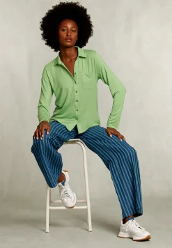 New River Woods Groene viscose T-shirt met zak -