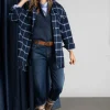 Online River Woods Jas met franjes in blauw -