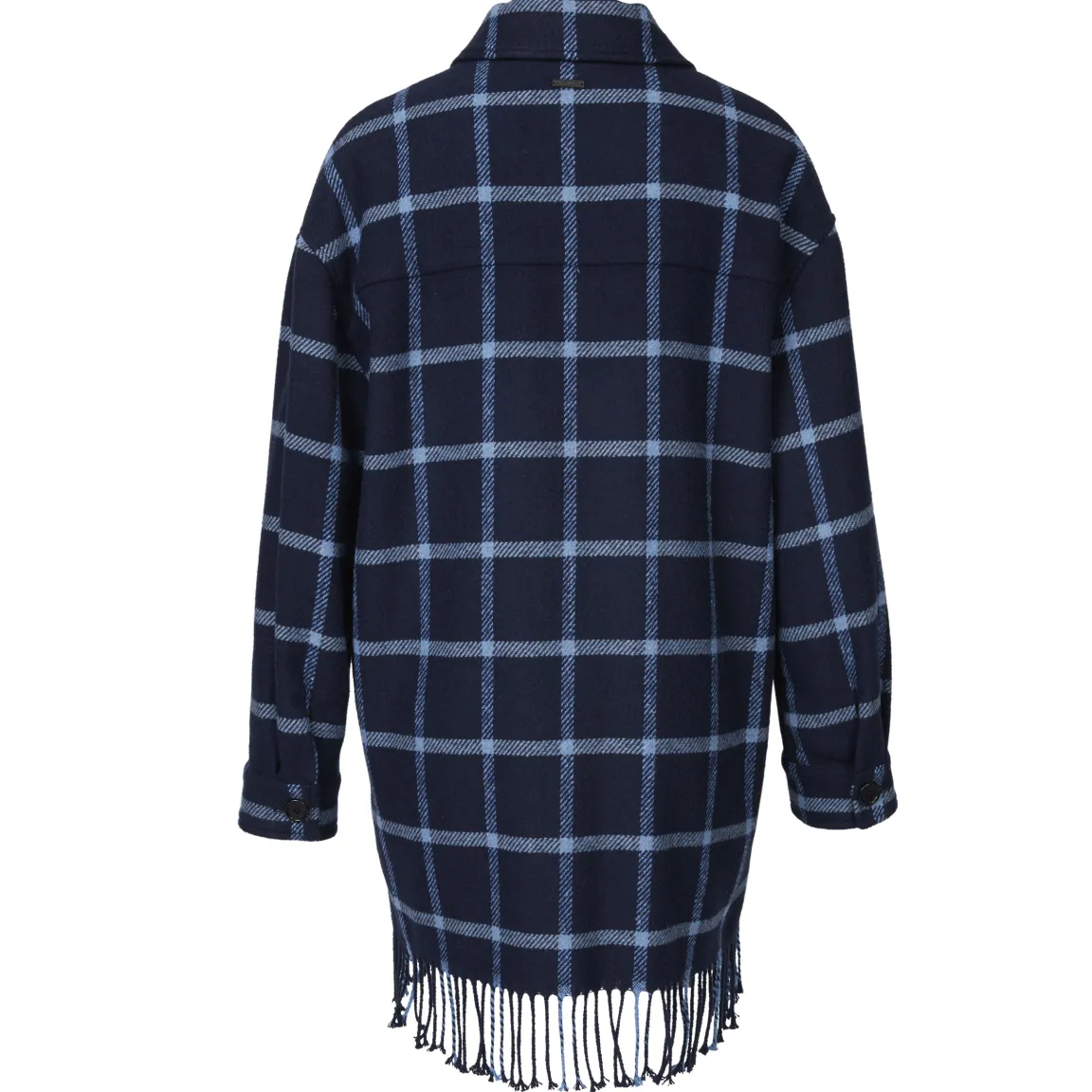 Online River Woods Jas met franjes in blauw -