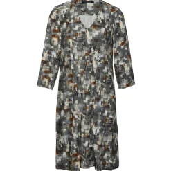 Outlet River Woods Jurk in viscose met V-hals in grijs -