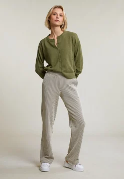Clearance River Woods Kaki geknoopte cardigan ronde hals -