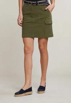 Outlet River Woods Kaki korte rok opgestikte zakken -