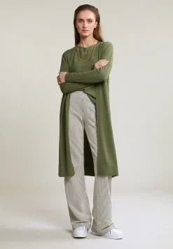 New River Woods Kaki lange cardigan lange mouwen -