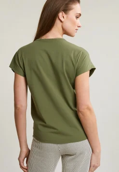 Sale River Woods Kaki mouwloze V-hals T-shirt -