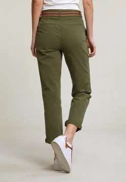 Best River Woods Kaki sportieve broek opgestike zakken riem -