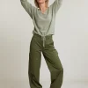 Hot River Woods Kaki stretch broek opgestikte zakken -