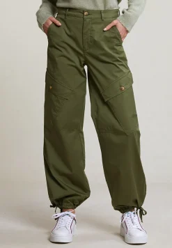 Hot River Woods Kaki stretch broek opgestikte zakken -