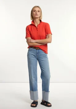 Best River Woods Katoenen basic polo korte mouwen rood -