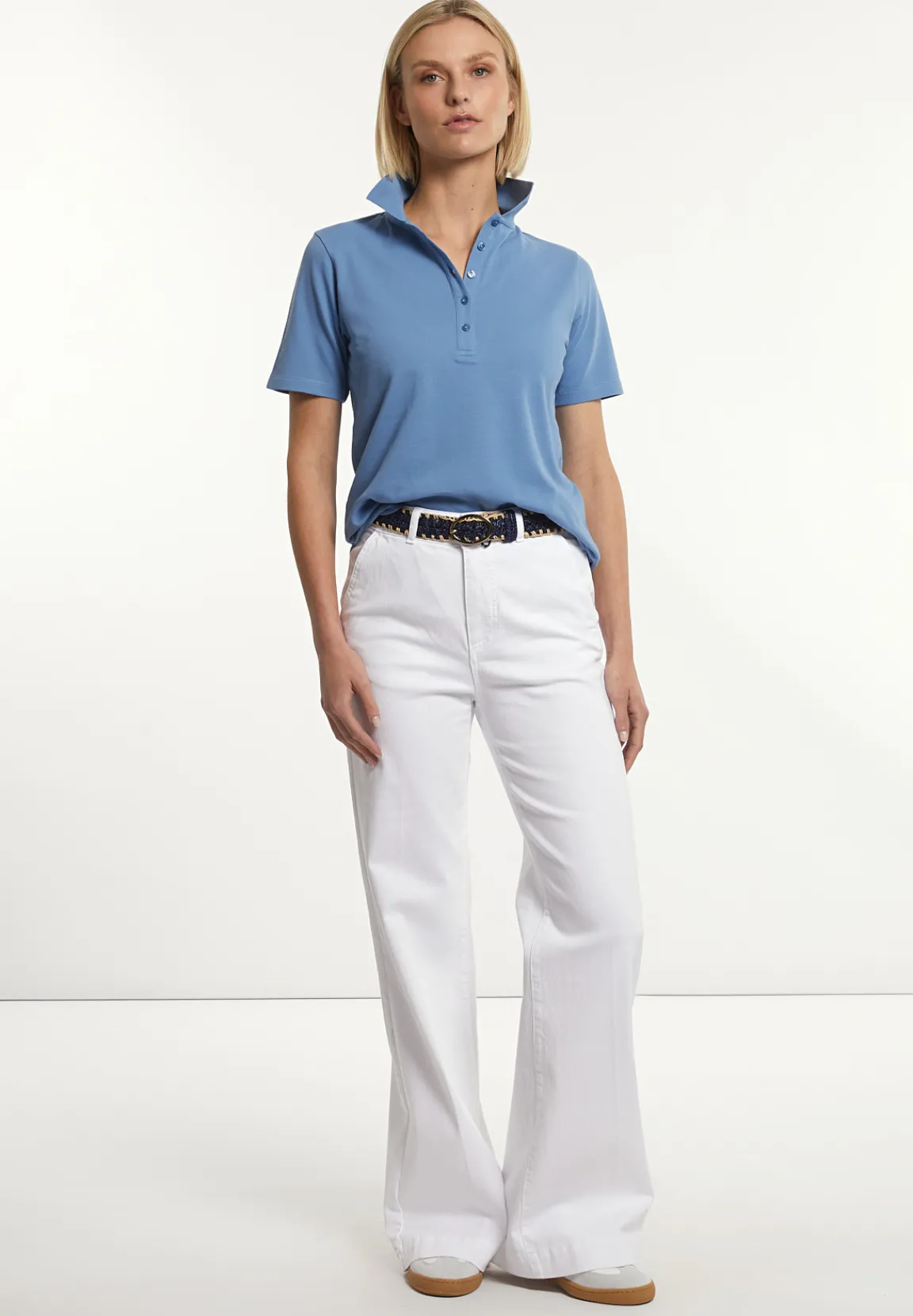 New River Woods Katoenen basic polo korte mouwen blauw -