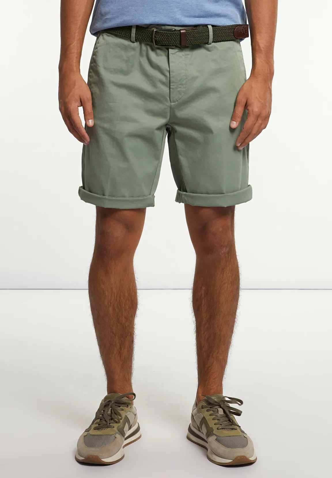 Clearance River Woods Katoenen basic stretch chinoshort moss -