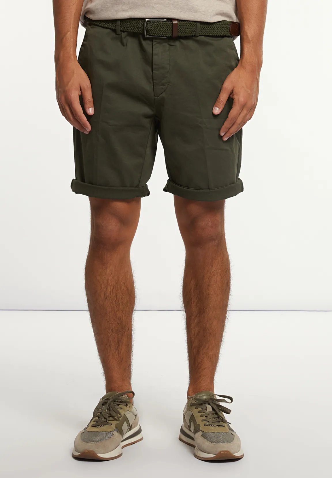 Outlet River Woods Katoenen basic stretch chinoshort forest -
