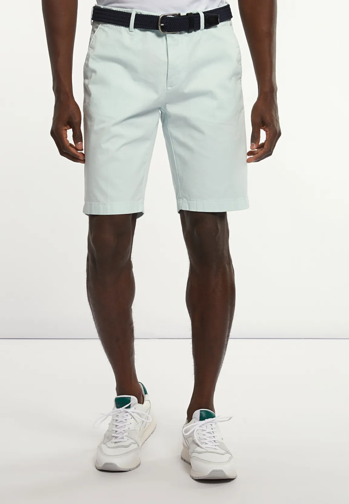 Hot River Woods Katoenen basic stretch chinoshort mintgroen -