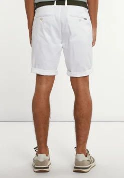 Best River Woods Katoenen basic stretch chinoshort wit -