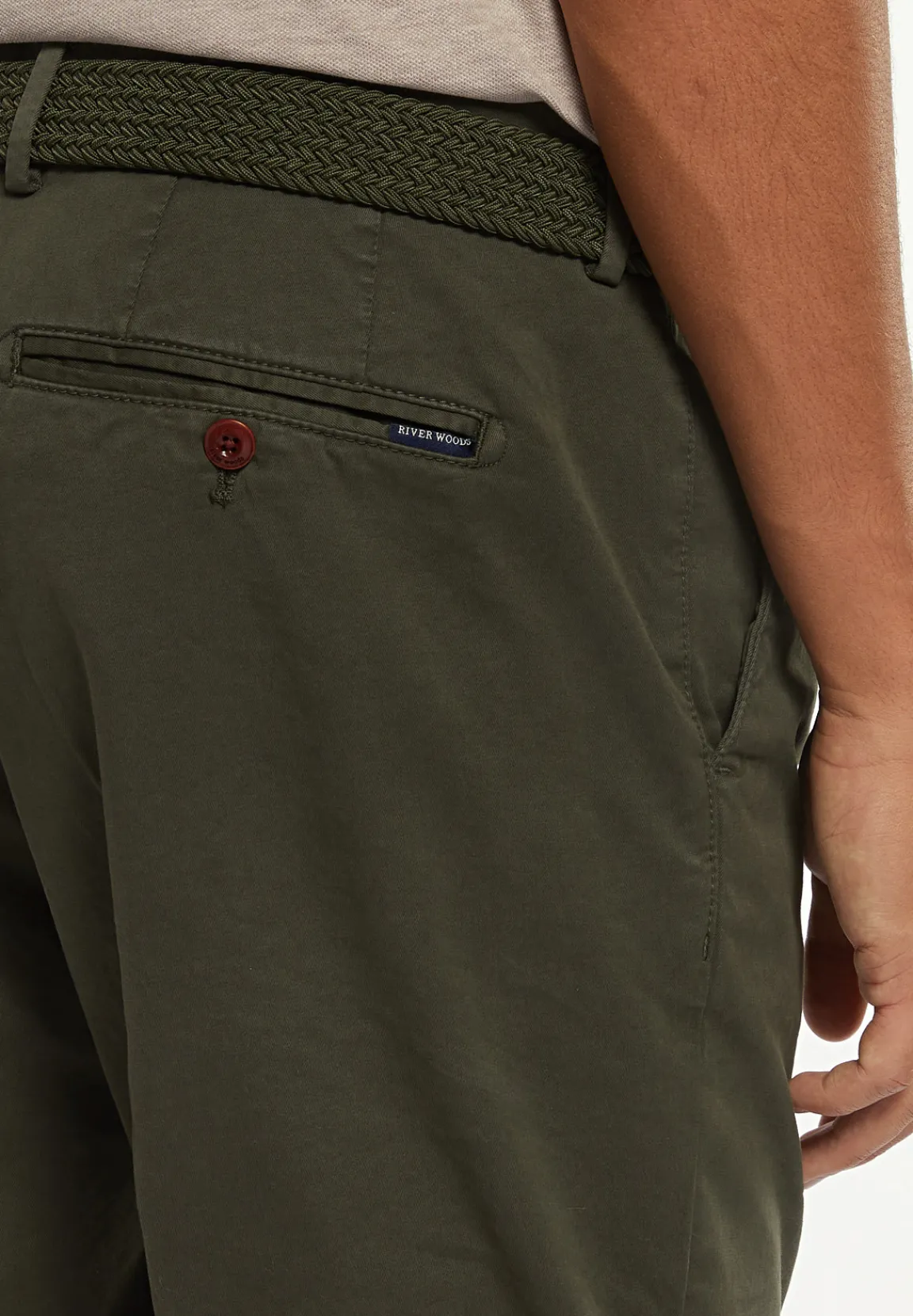 Outlet River Woods Katoenen basic stretch chinoshort forest -