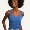 Fashion River Woods Katoenen basic stretch topje blauw -