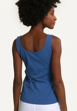 Fashion River Woods Katoenen basic stretch topje blauw -