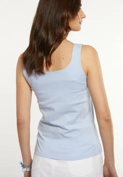 Fashion River Woods Katoenen basic stretch top lichtblauw -