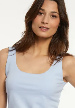 Fashion River Woods Katoenen basic stretch top lichtblauw -