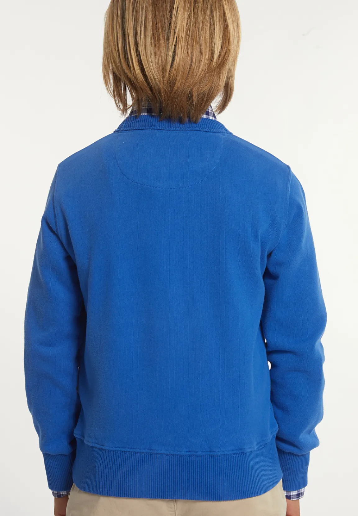 Online River Woods Katoenen basic trui ronde hals cobalt -