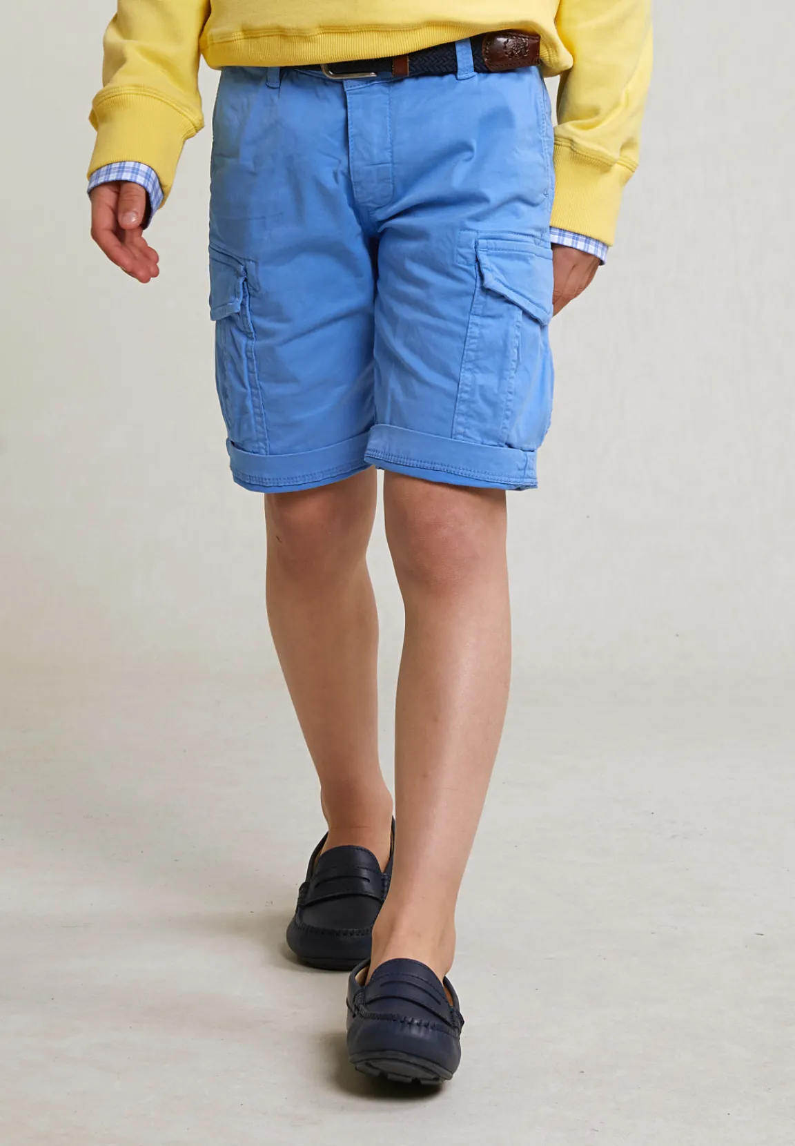 Clearance River Woods Katoenen cargo short stretch faience -
