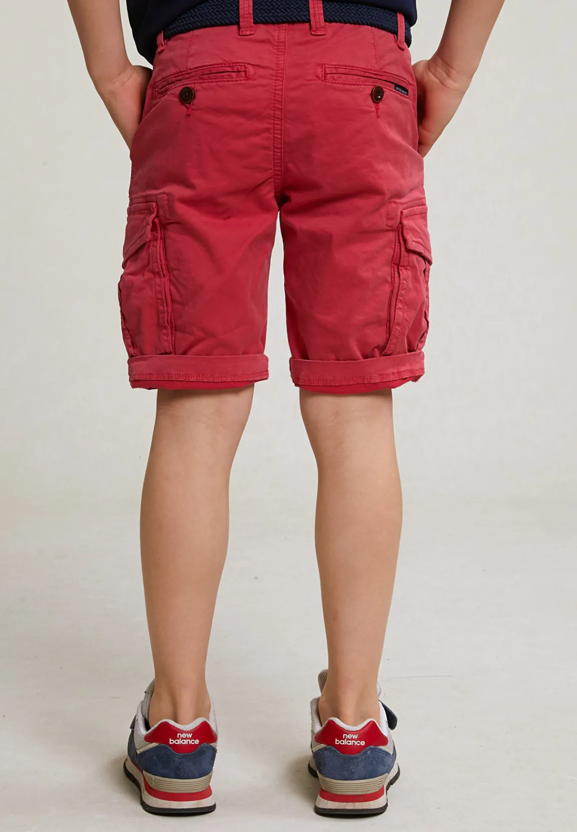 Outlet River Woods Katoenen cargo short stretch bloody mary -