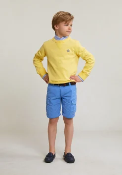 Clearance River Woods Katoenen cargo short stretch faience -