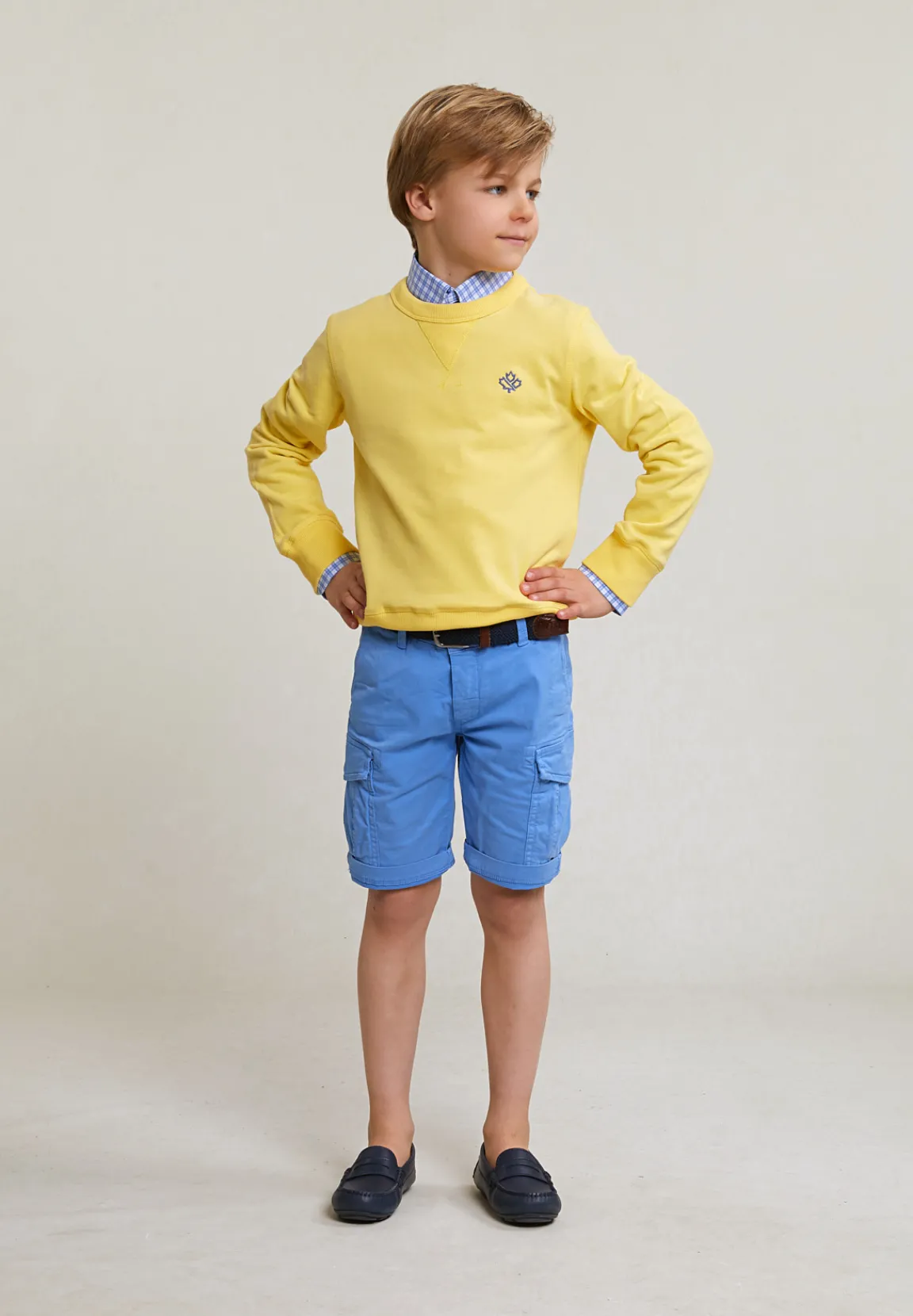 Clearance River Woods Katoenen cargo short stretch faience -