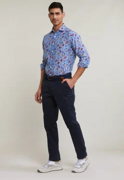 Fashion River Woods Katoenen chinobroek stretch navy -